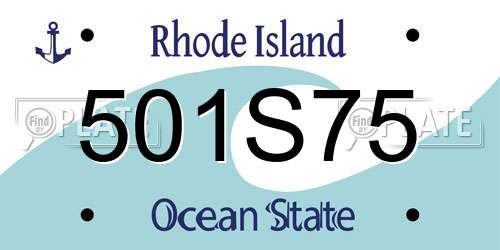 501S75 Rhode Island License Plate