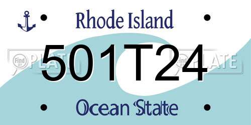 501T24 Rhode Island License Plate