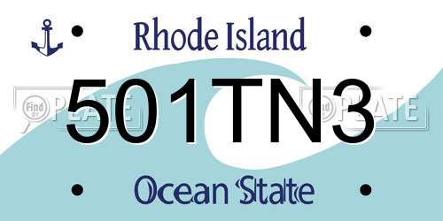 501TN3 Rhode Island License Plate