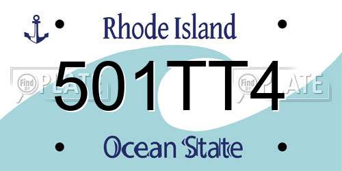 501TT4 Rhode Island License Plate