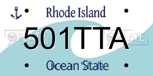 501TTA Rhode Island License Plate