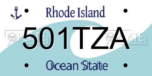 501TZA Rhode Island License Plate