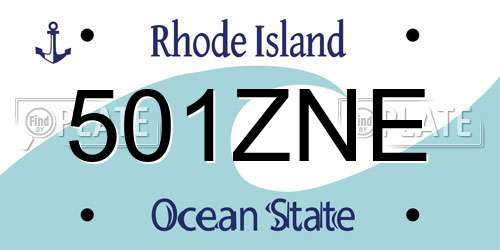 501ZNE Rhode Island License Plate