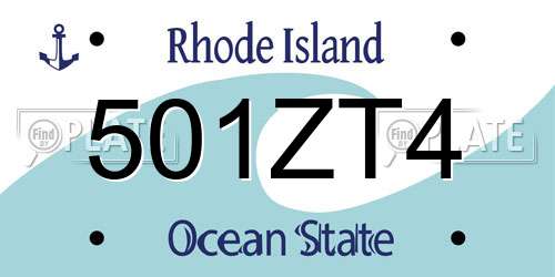 501ZT4 Rhode Island License Plate