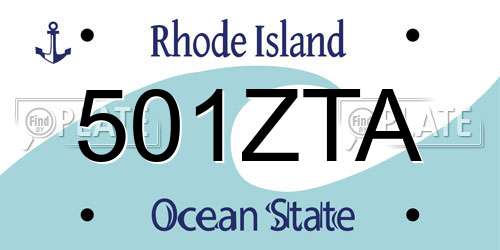 501ZTA Rhode Island License Plate