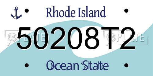50208T2 Rhode Island License Plate