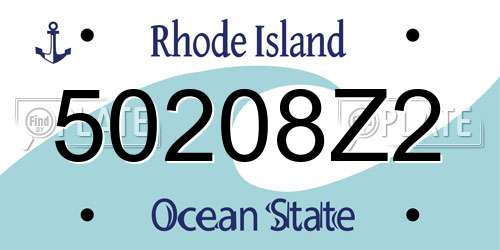 50208Z2 Rhode Island License Plate