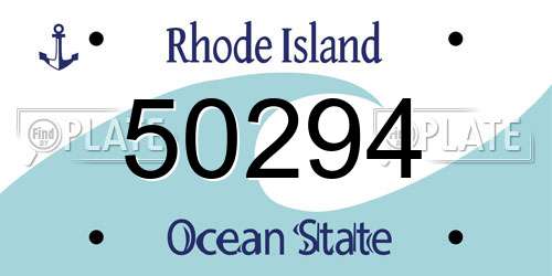 50294 Rhode Island License Plate