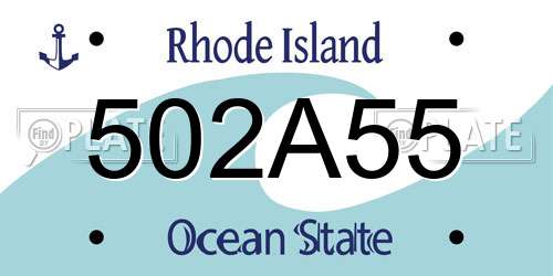 502A55 Rhode Island License Plate