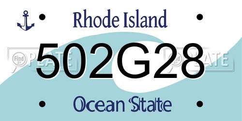 502G28 Rhode Island License Plate