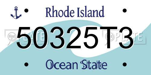 50325T3 Rhode Island License Plate