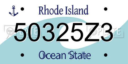 50325Z3 Rhode Island License Plate