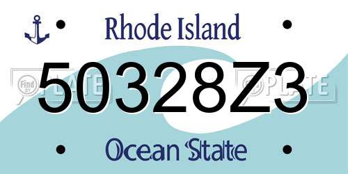 50328Z3 Rhode Island License Plate