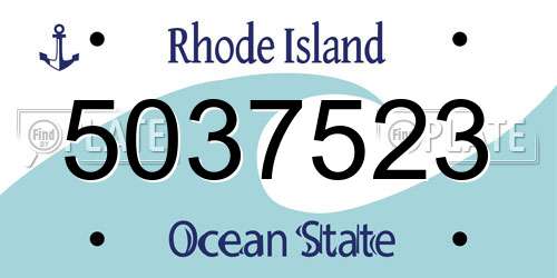5037523 Rhode Island License Plate