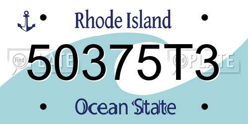 50375T3 Rhode Island License Plate