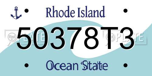 50378T3 Rhode Island License Plate