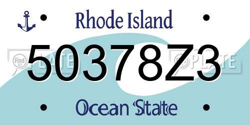 50378Z3 Rhode Island License Plate