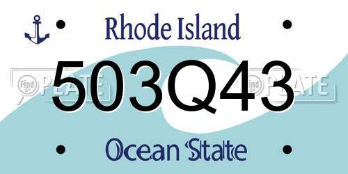 503Q43 Rhode Island License Plate