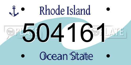 504161 Rhode Island License Plate