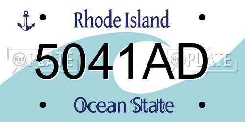 5041AD Rhode Island License Plate