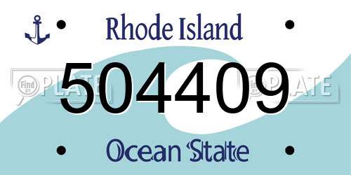 504409 Rhode Island License Plate