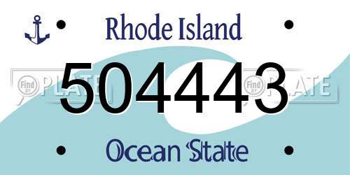 504443 Rhode Island License Plate