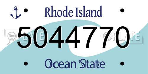 5044770 Rhode Island License Plate