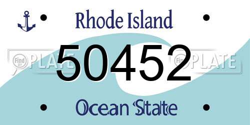 50452 Rhode Island License Plate