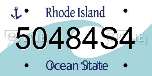 50484S4 Rhode Island License Plate
