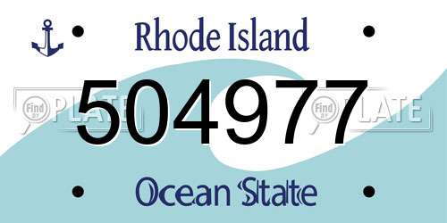 504977 Rhode Island License Plate