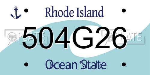504G26 Rhode Island License Plate