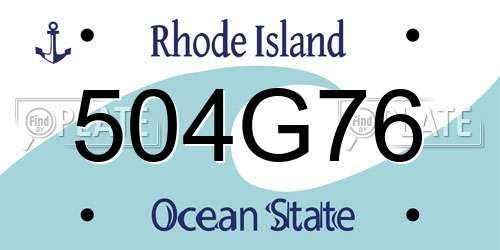 504G76 Rhode Island License Plate