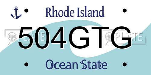 504GTG Rhode Island License Plate