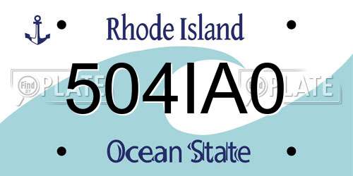 504IA0 Rhode Island License Plate