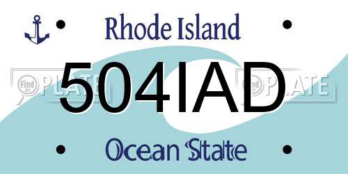 504IAD Rhode Island License Plate