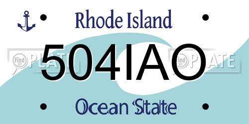 504IAO Rhode Island License Plate