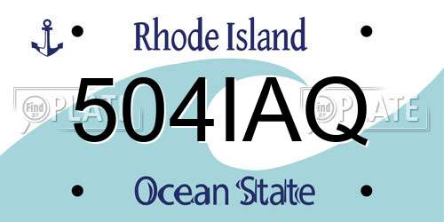 504IAQ Rhode Island License Plate