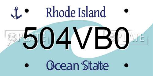504VB0 Rhode Island License Plate