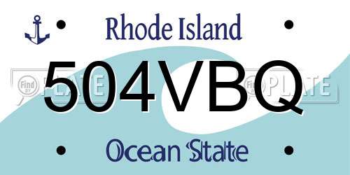 504VBQ Rhode Island License Plate