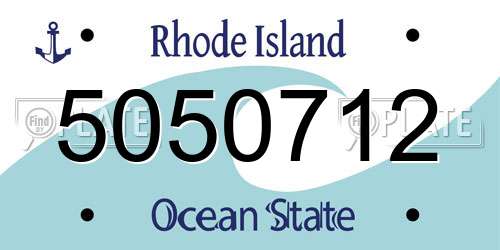 5050712 Rhode Island License Plate
