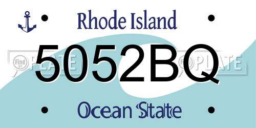 5052BQ Rhode Island License Plate