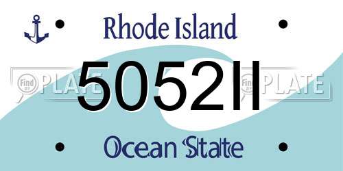 5052II Rhode Island License Plate