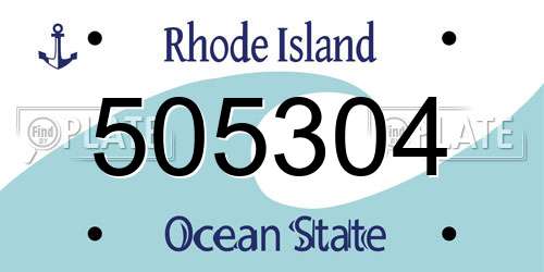 505304 Rhode Island License Plate