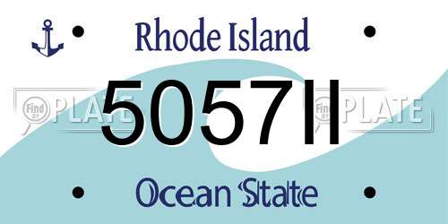 5057II Rhode Island License Plate