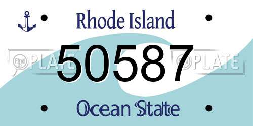 50587 Rhode Island License Plate