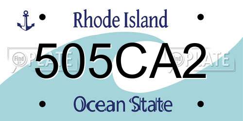 505CA2 Rhode Island License Plate