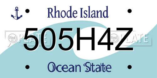 505H4Z Rhode Island License Plate