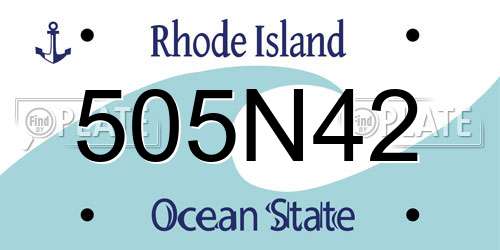 505N42 Rhode Island License Plate