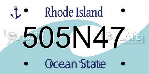 505N47 Rhode Island License Plate