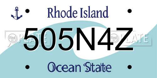 505N4Z Rhode Island License Plate